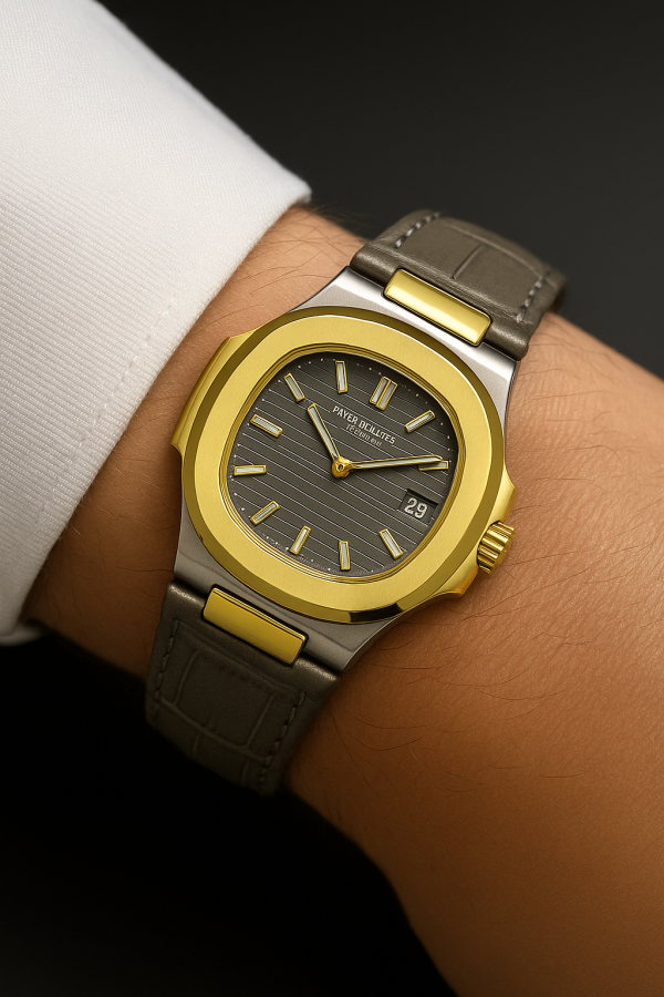 Patek Philippe Nautilus 8044 – Grey Gold Tone | 3atm Water Resistant - Image 2