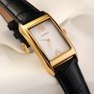 Ileway Luxury Rectangle Dial Waterproof Watch – Gold-tone Case