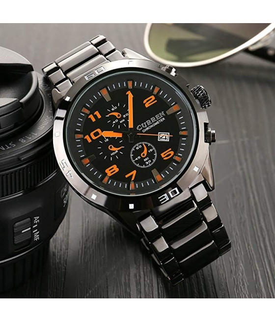 Stainless Steel Men’s Watch – Waterproof, Sporty Design With Box - Image 3